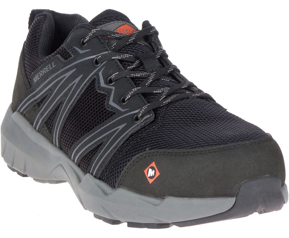 Buty Sportowe Merrell Męskie Czarne - Fullbench Superlite Alloy Toe Wide Width - 417398-BNY